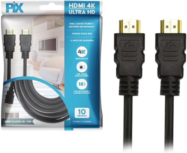Cabo hdmi 10 metros 4K 60Hz - pix - Imagem 4