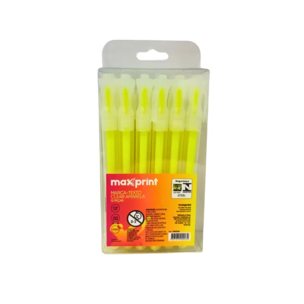 MARCA-TEXTO CLEAR ATOXICA AMARELA PONTA 4MM - MAXPRINT