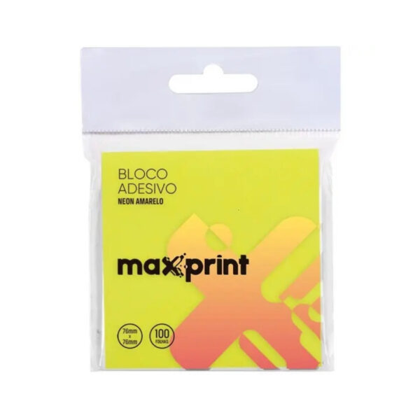 Bloco Adesivo amarelo 76 X 76mm 100 folhas - maxprint