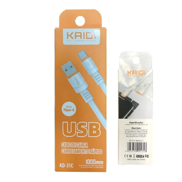 Cabo de carga carregamento rápido Kaidi KD-31C