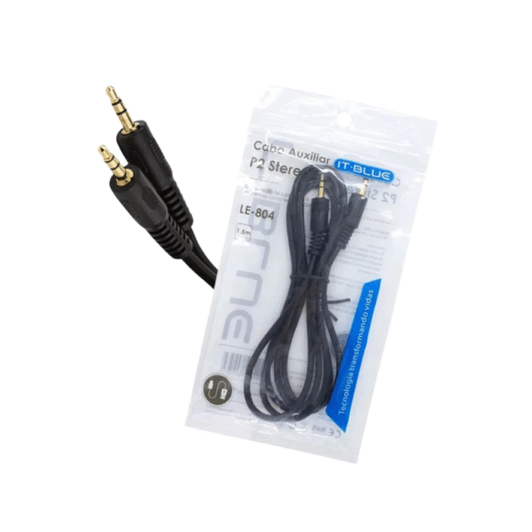 Cabo auxiliar p2 stereo 1.5metro le804 - Itblue