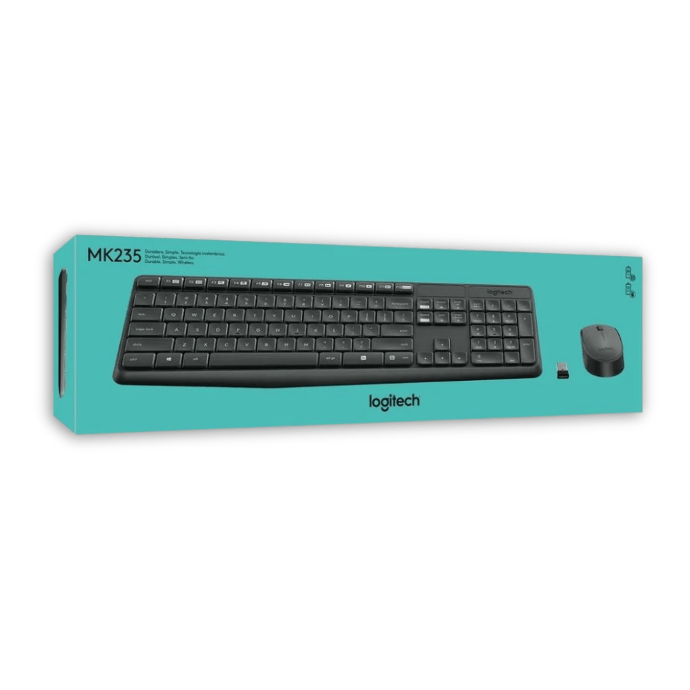TECLADO + MOUSE WIRELESS MK235 ABNT2 PRETO - LOGITECH - Imagem 3