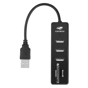 Hub usb HUL200 com leitor de cartão - c3tech