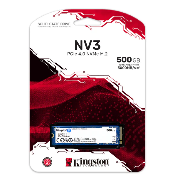 SSD 500GB CONEXAO M.2 2280 NVME SNV3S/500G - KINGSTON - Imagem 3