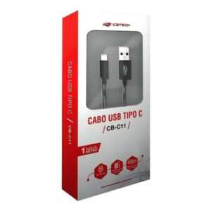Cabo tecido tipo c + usb 1 Metro CBC11 - C3tech
