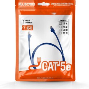 Cabo de rede CAT5e 5metros - PLUSCABLE