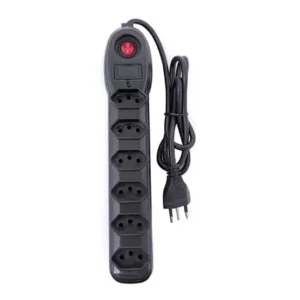 FILTRO DE LINHA 6 TOMADAS 1M BIVOLT PRETO PL 33 - MEGATRON