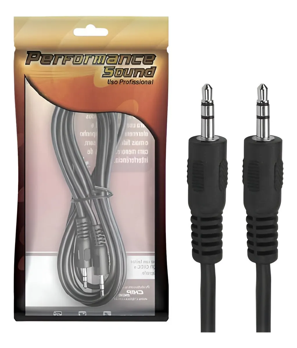 CABO P2 + P2 ESTEREO 1.80MT PRETO 018-1111-PERFORMANCE