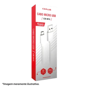 CABO USB-MICRO USB 2.0 1M 2A CB-M10WHX V8 BRANCO - C3