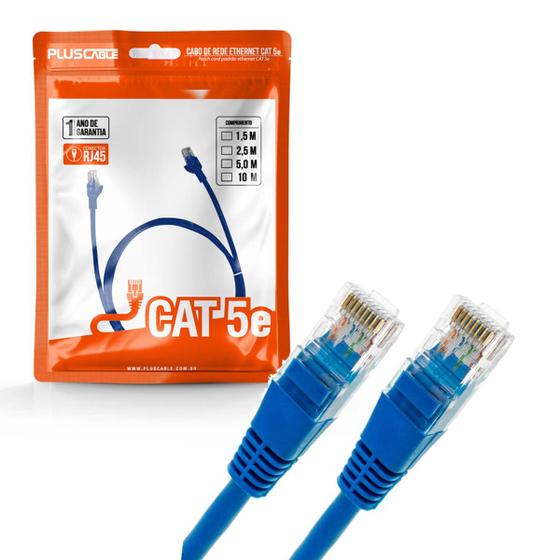 CABO DE REDE CAT5E 10M PC-ETHU100BL AZUL - PLUS CABLE