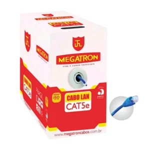 CABO DE REDE CAT5E 305MTS AZUL LAN PURO COBRE - MEGATRON